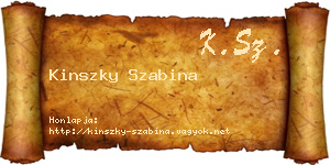 Kinszky Szabina névjegykártya